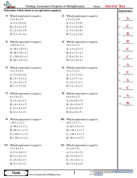 Multiplication Associative Property Worksheets For 3rd Grade Worksheets Library