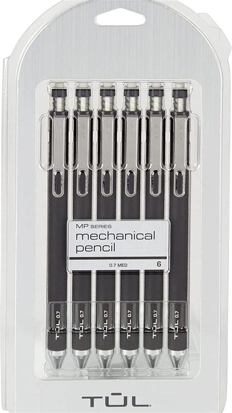 TUL® Mechanical Pencils, 0.7 mm, Black Barrels, Pack Of 6 Pencils