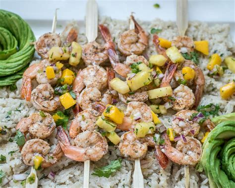 Jamaican Jerk Shrimp With Pineapple Mango Salsa