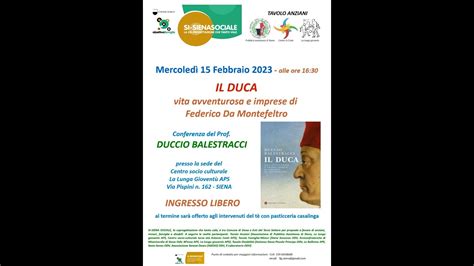 Conferenza Del Prof Duccio Balestracci Febbraio Youtube