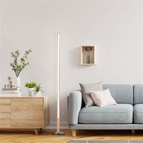 Brilliant LED Deko Steh Stand Leuchte Lampe ARION Holz 120x16cm B Ware