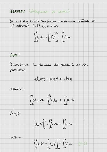 Teorema Integracion Por Partes Lucia Camila Udocz