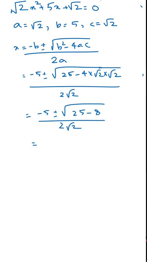 Find The Roots Of Each Of The Following Equations If They Exist By