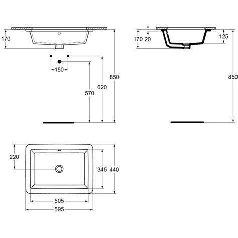 Lavoar Incastrat Sub Blat Alb Cm Dreptunghiular Ideal Standard