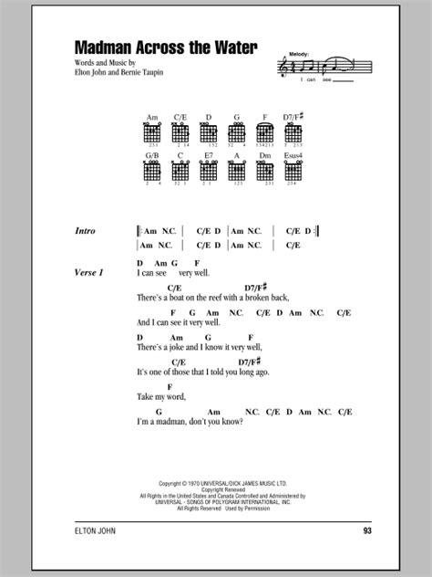 Madman Across The Water | Sheet Music Direct