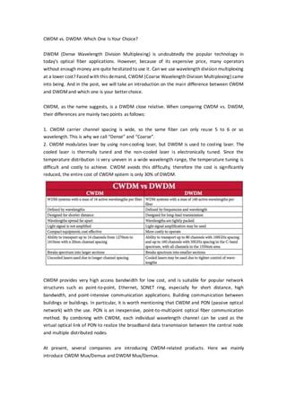 Cwdm Vs Dwdm Pdf