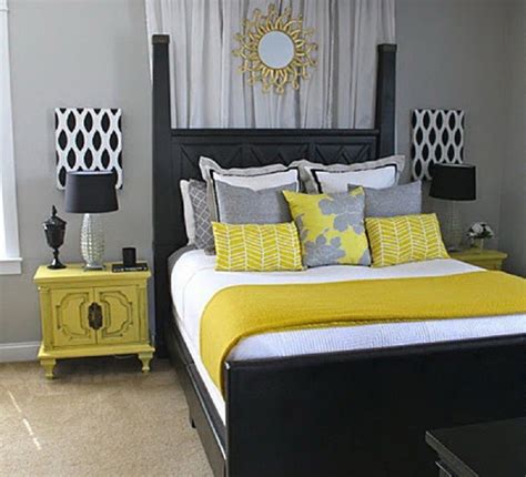 Grey Mustard Bedroom Dekorasi Rumah Rumah