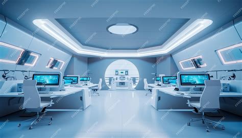 Premium AI Image | Futuristic office design modern creative interior ...