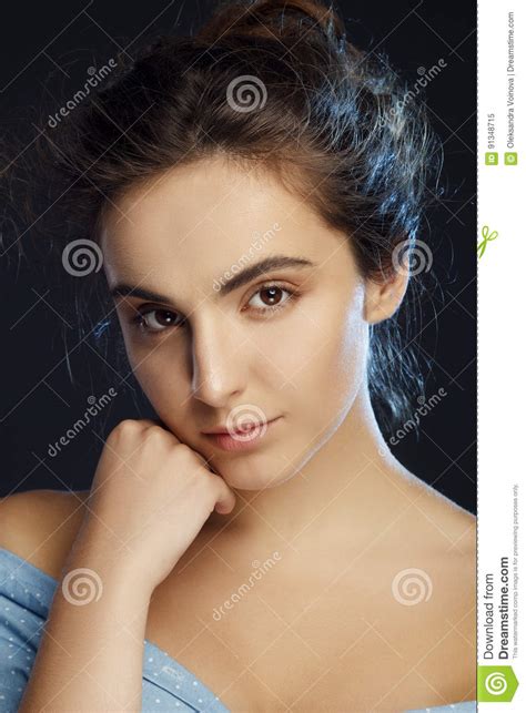 Portrait Of Beautiful Woman In Studio Beauty Concept Stock Image