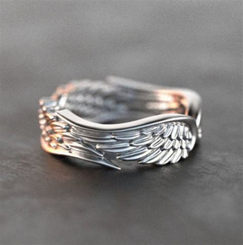 Minimalism Angel Wings Rings For Women Metal Silver Plated Romantic Girl T Versatile Bague