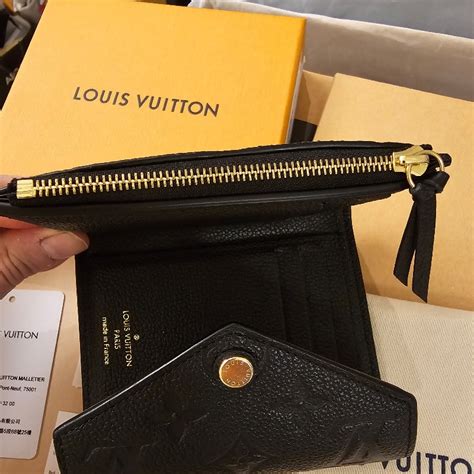 Louis Vuitton 路易威登 M64060經典victorine系列monogram Empreinte皮革壓花三折暗釦短夾黑w