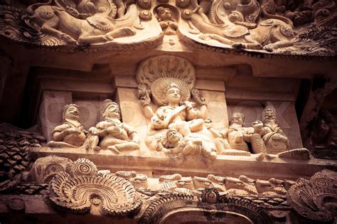 Amazing stone bas relief with Hindu God pantheon at Gangaikonda ...