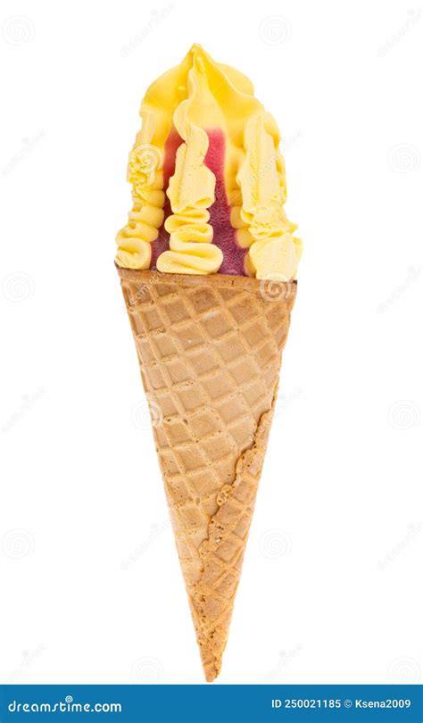 Sorvete Isolado Em Cone De Waffle Imagem De Stock Imagem De Frio