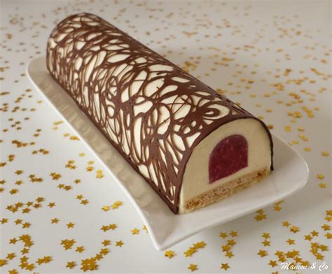 Recette bûche framboise amande en dentelles de chocolat