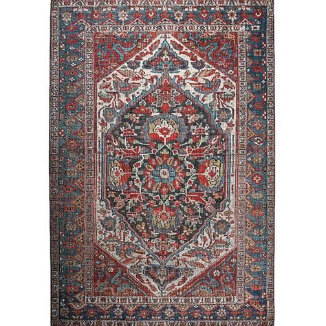 Traditional Persian Oriental Rugs Floral Pattern Vintage Red - Warmly Home