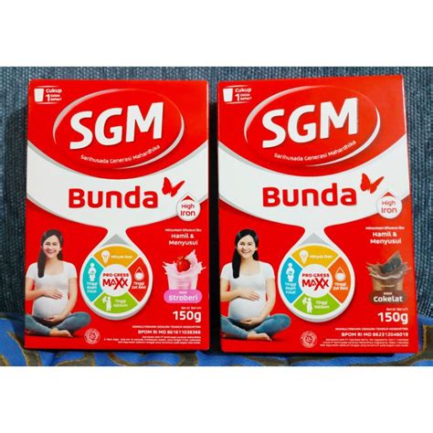 Jual SGM Bunda Hamil Menyusui 150gr Coklat Strawberry Shopee Indonesia