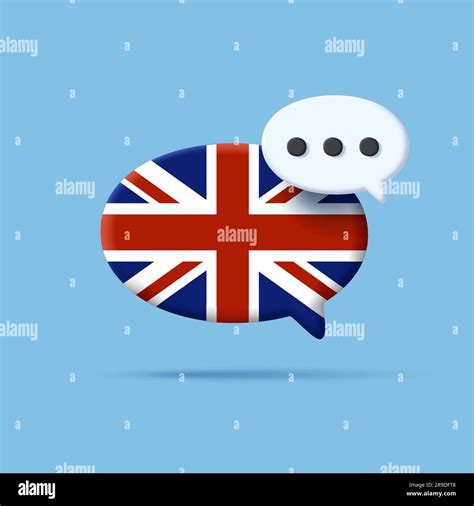 Speech Bubble With Great Britain Flag And Bubble With Message Support