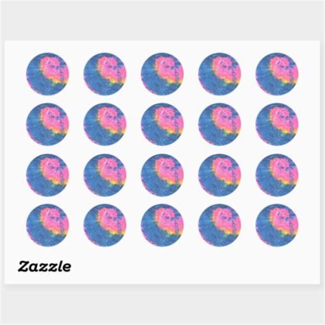 Beautiful Tie Dye Stickers Retro Classic Round Sticker Zazzle