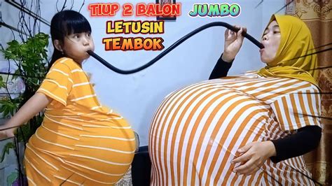 Tiup Balon Pakai Selang Warna Hitam Letusin Balon Tembok Balon