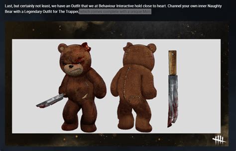 The Naughty Bear Cosmetic For Trapper Will Have A Unique Mori From The