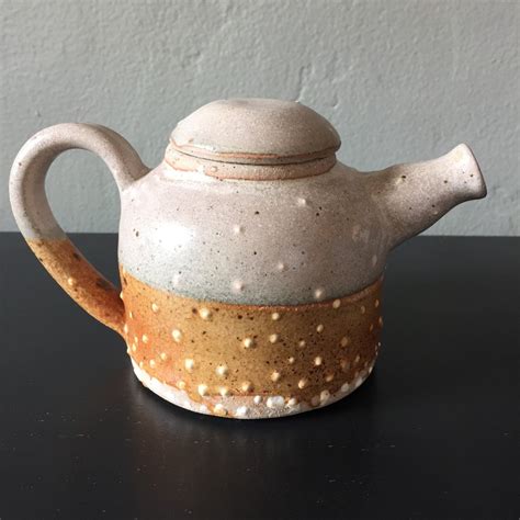 Vintage Handmade Pottery Ceramic Teapot