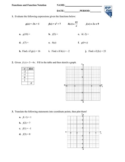 Algebra 1 Function Notation Worksheet Pdf Function Worksheets