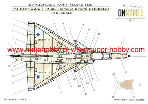 Iai Kfir C C Camouflage Paint Masks And Israeli Stars Stencils Dn