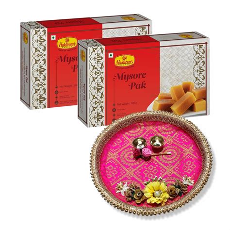 Haldiram S Nagpur Mysore Pak Gm Pack Of With Puja Thali Amazon