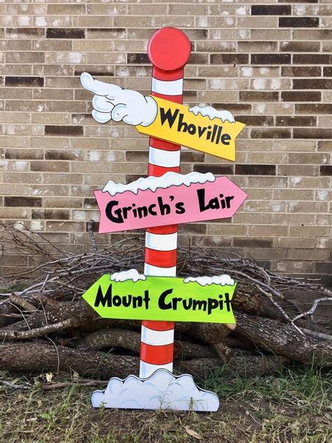 Christmas Grinch Inspired Whoville Sign Max The Red Nose Etsy Grinch Christmas Decorations