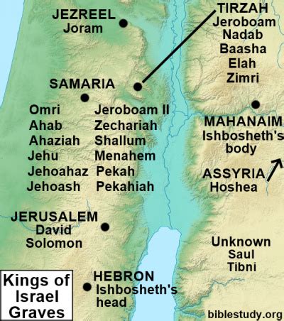 Graves of Israel's Kings Map