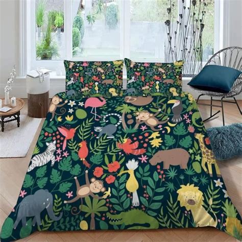 Housse De Couette 220X240 Singe De Dessin Animé Adultes Parure De Lit 2