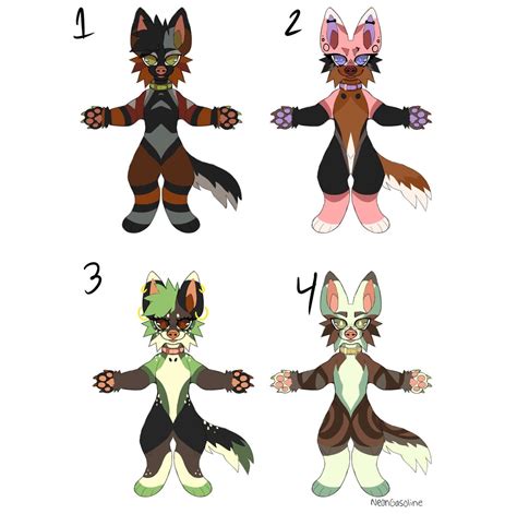 canine puppy dog fursona furry adopt character hyena green etsy