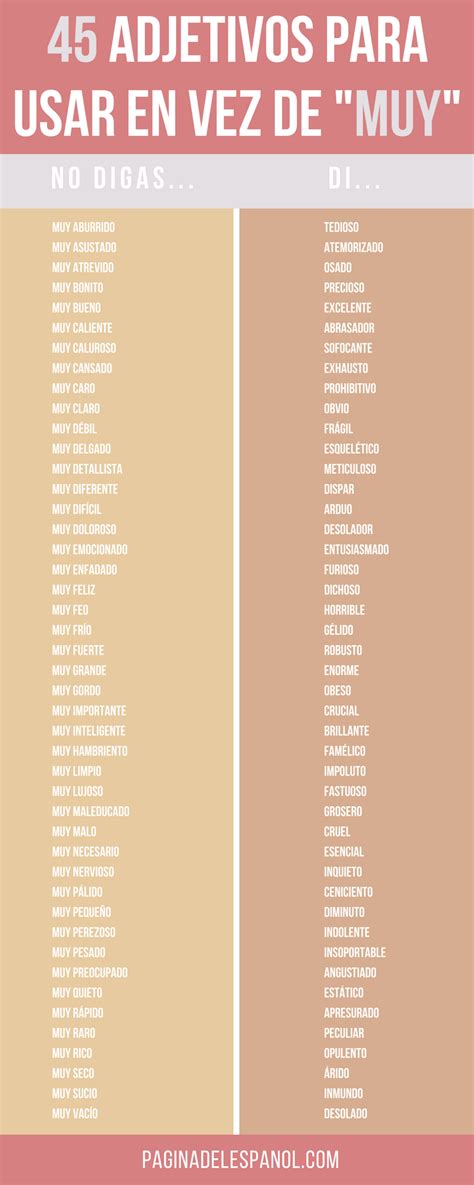Aqu Tienes Una Infograf A Con Adjetivos Para Ampliar Tu Vocabulario