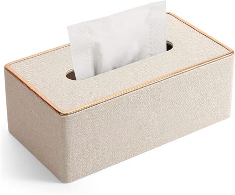 Tissue Box Cover PU Leather Tissue Box Holder Rectangular Kleenex Box