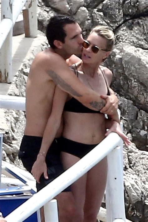 Robin Wright In Bikini And Clement Giraudet At A Beach In Capri