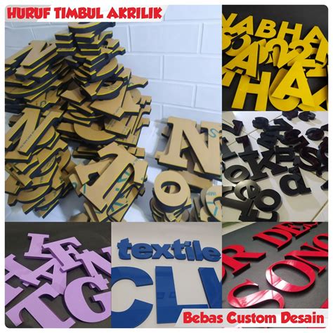 Jual Huruf Timbul Akrilik Acrylic 2 Mm Harga Satuan Perhuruf