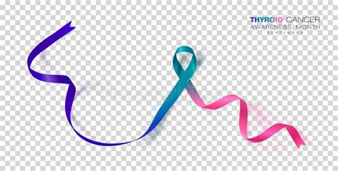 Mois De Conscience De Cancer De La Thyro De Teal Et Rose Et Ruban Bleu