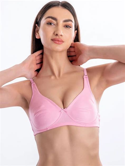 Cotton Non Padded Aavow Ladies Pink Plain Bra At Rs 120 Piece In