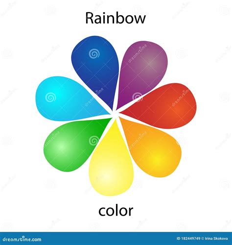 Rainbow Color Flower Icon On A White Background Stock Vector Illustration Of Chart Green