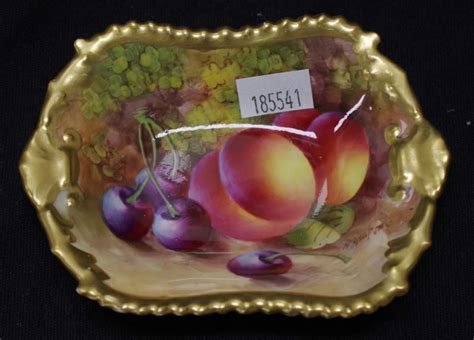 Hand Painted Fruit Dish By H Ayrton For Royal Worcester Royal