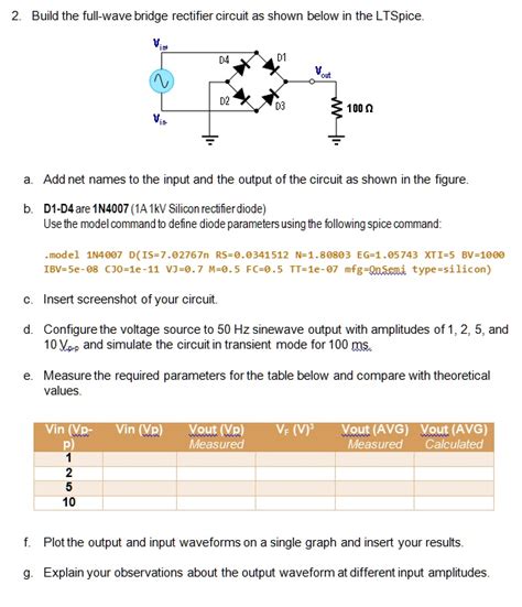 Solved Build The Full Wave Bridge Rectifier Circuit As Shown Below