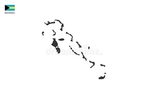 The Bahamas D Black Thin Outline Silhouette Map Of Country Area