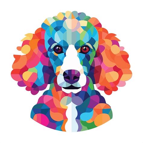 Pudel Hund Bunte Aquarell Buntglas Cartoon Kawaii Clipart Tier Haustier