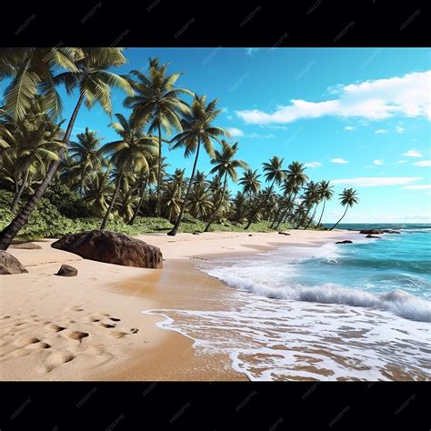 Premium Photo | Wonderful scenery peaceful beach pictures Generative AI