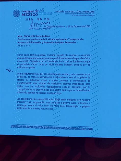 AMLO envía carta al INAI para que con información del SAT y la UIF se