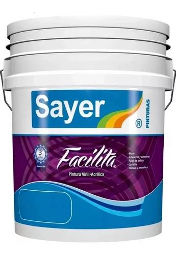 Cubeta Pintura Vinilica Lavable 19lt Blanco Acrilica Sayer Envío gratis