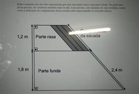 Solved Pedro Construiu Em Seu Sitio Uma Piscina Que Tem Uma Parte Rasa