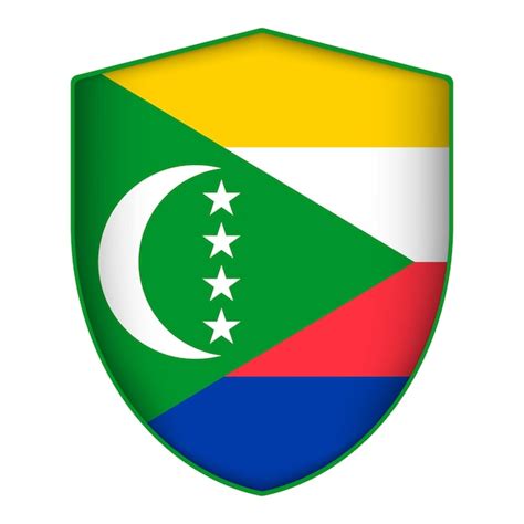 Premium Vector Comoros Flag In Shield Shape Vector Illustration