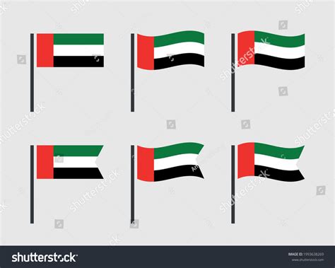 United Arab Emirates Flag Symbols Set Stock Vector (Royalty Free ...