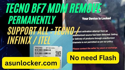 Tecno Bf Mdm Remove Permanently Without Flash Mdm